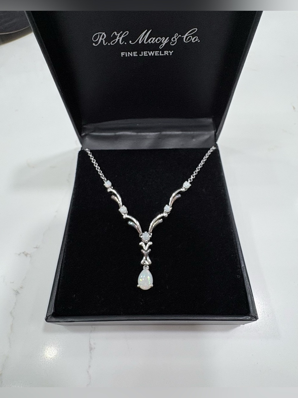 R.H. Macy's & Co. Fine Jewelry Opal Pear Drop Necklace